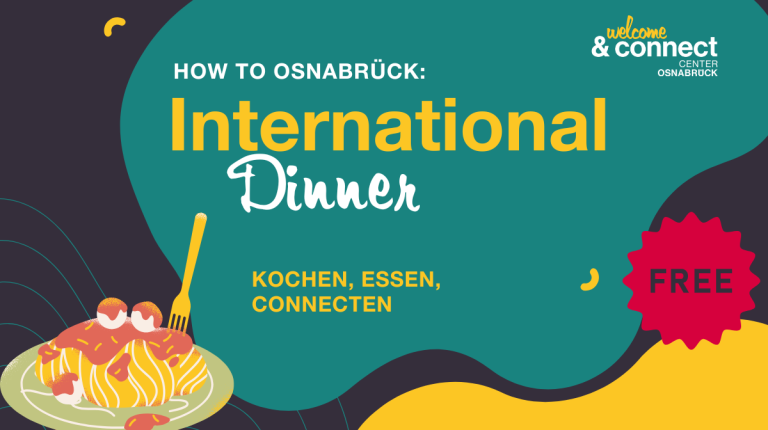 Internationale Dinner-Veranstaltung mit Essen, Kochen und Connexion, kostenlose Teilnahme.